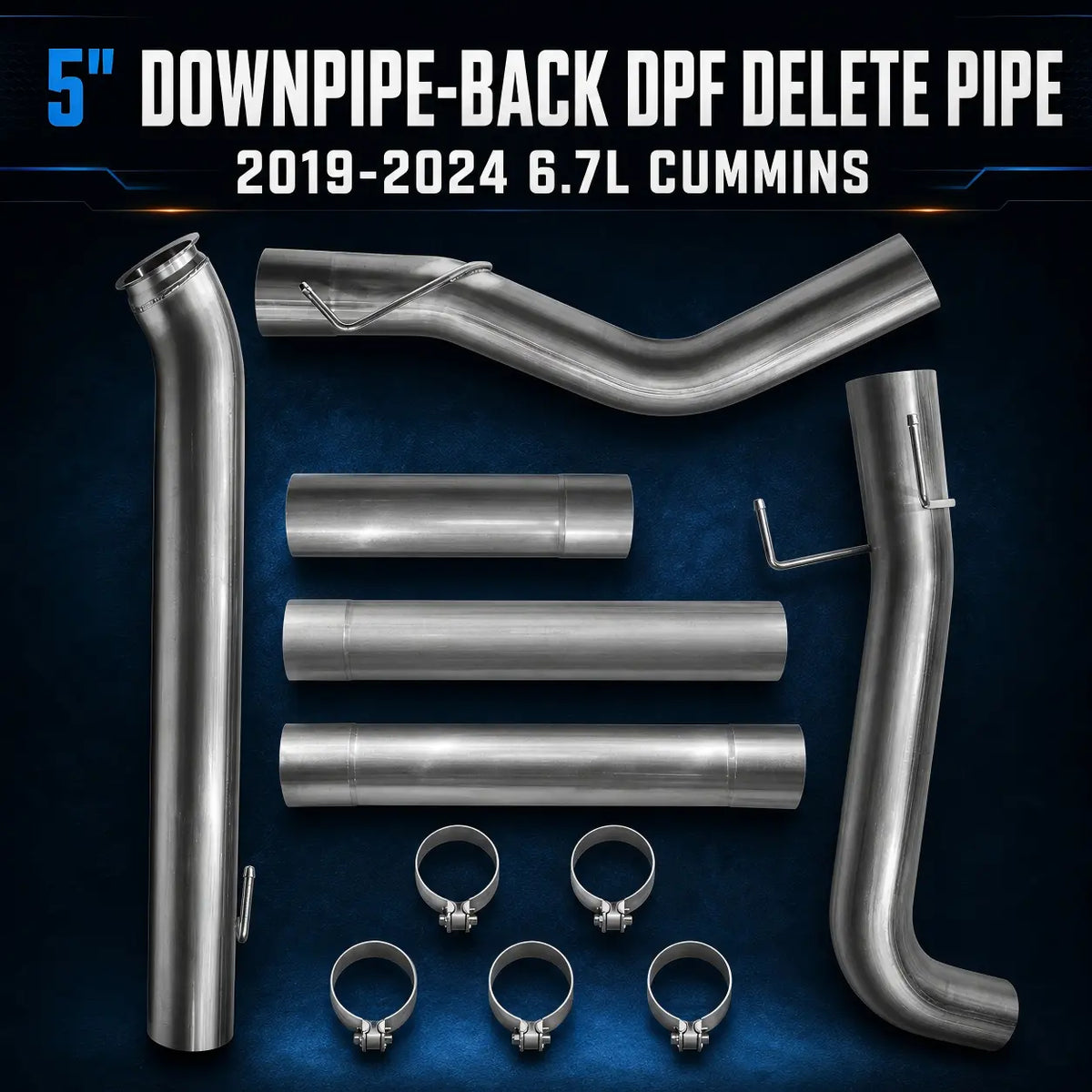 2019-2025 6.7L Dodge Ram Cummins 4"&5" DPF Delete Race Pipe DieselPerf