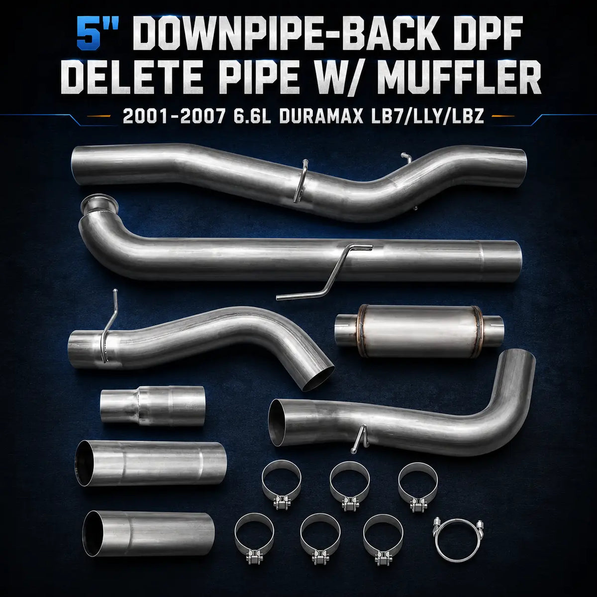 2001-2007 6.6L GM Duramax LLY LBZ LB7 4" & 5"Downpipe-back Exhaust DieselPerf