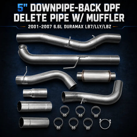 2001-2007 6.6L GM Duramax LB7 LLY LBZ 5'' Downpipe-Back Exhaust DieselPerf