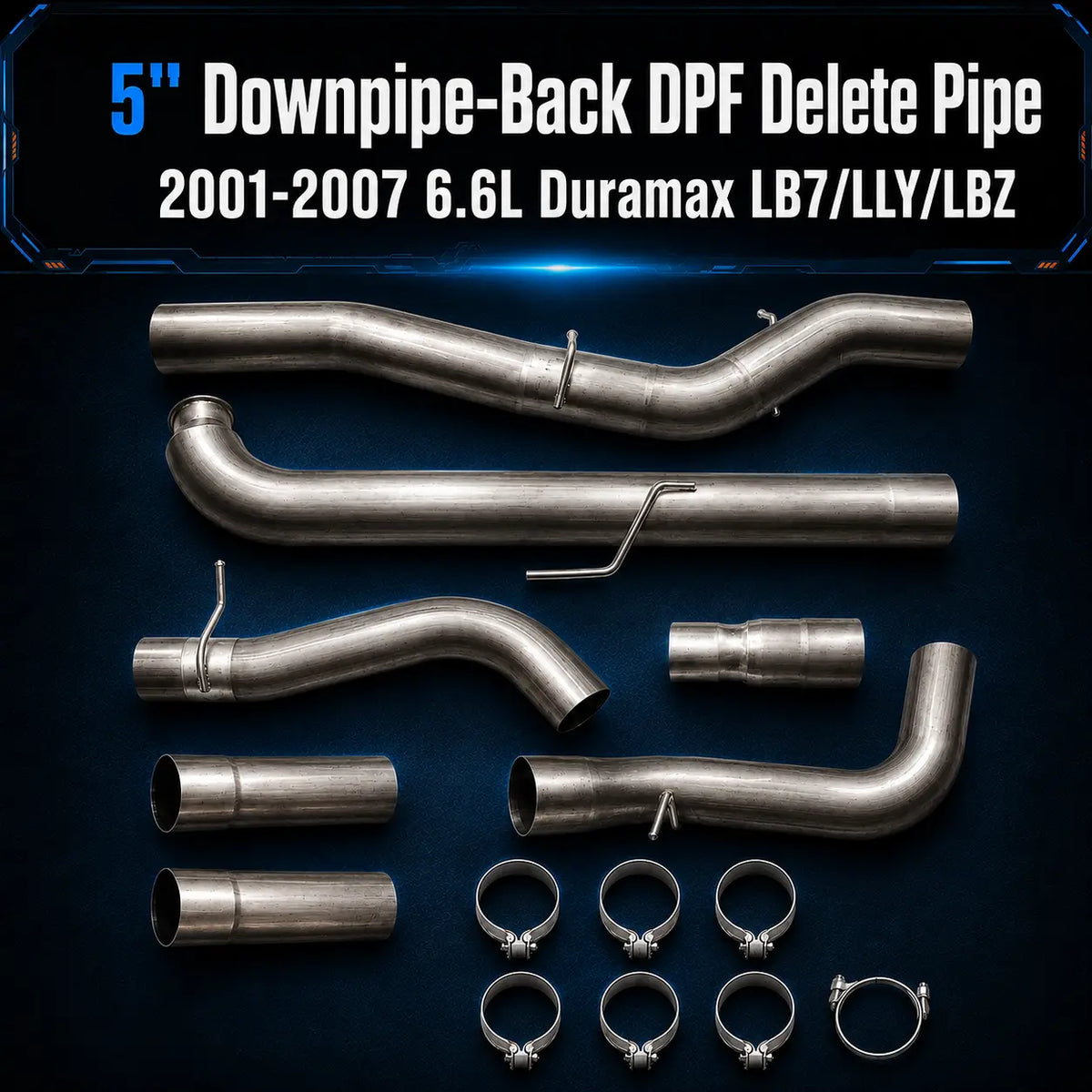 2001-2007 6.6L GM Duramax LLY LBZ LB7 4" & 5"Downpipe-back Exhaust DieselPerf