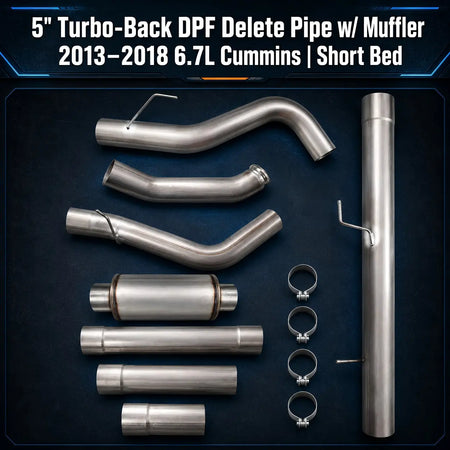 2013-2018 6.7L Dodge Ram Cummins 5" Turbo-Back DPF Delete Pipe DieselPerf