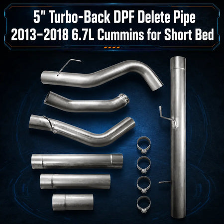 2013-2018 6.7L Dodge Ram Cummins 5" Turbo-Back DPF Delete Pipe DieselPerf