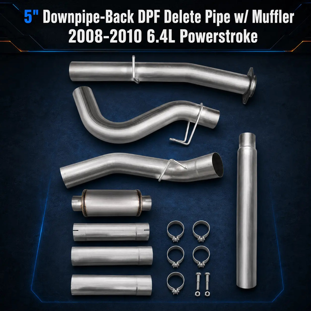 2008-2010 6.4L Powerstroke 4" & 5" DPF Delete Pipe DieselPerf