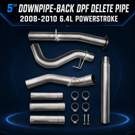 2008-2010 6.4L Powerstroke 5'' Downpipe-Back DPF Delete Pipe DieselPerf