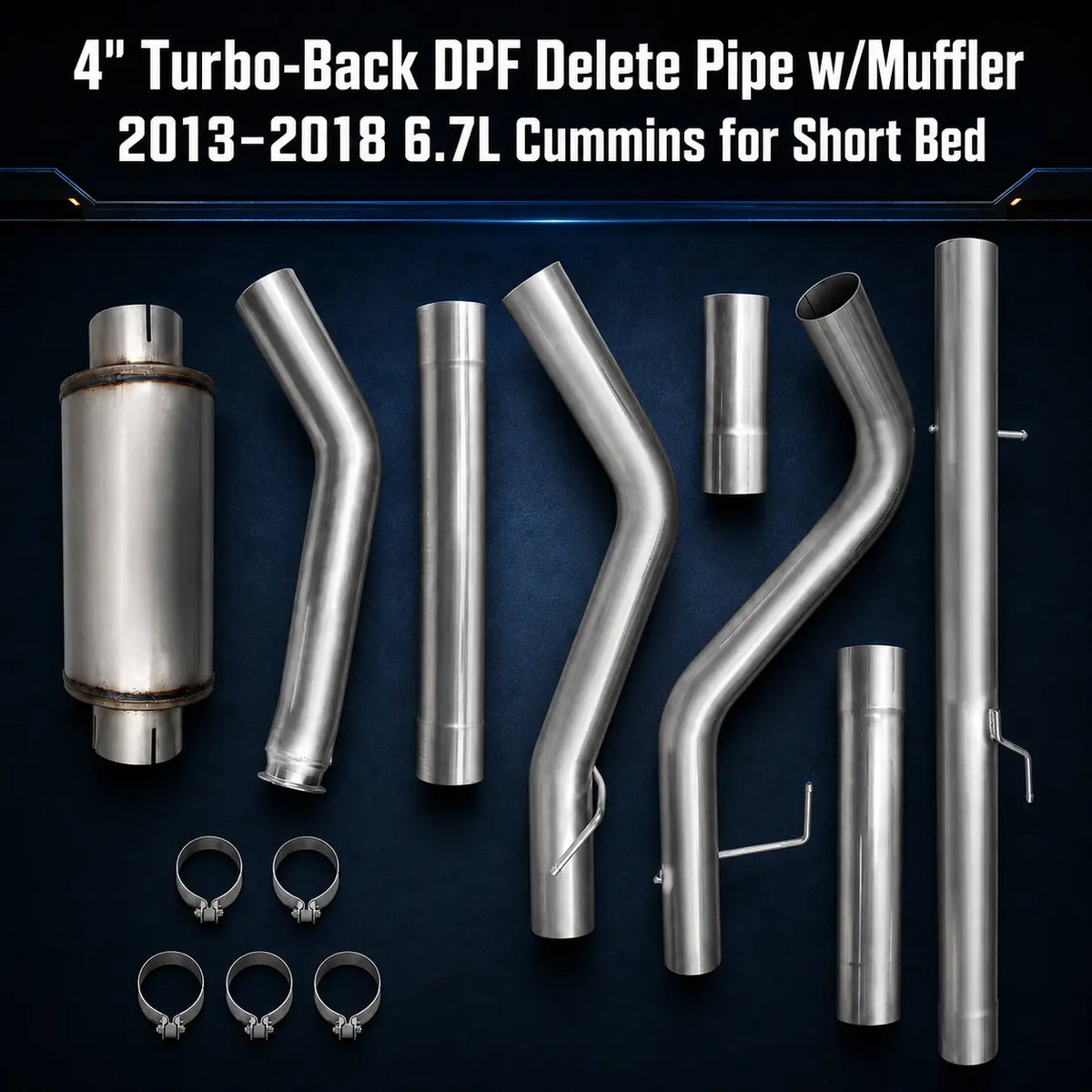 2013-2018 6.7L Dodge Ram Cummins 4" DPF Delete Race Pipe DieselPerf