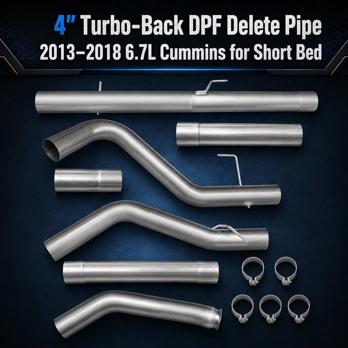 2013-2018 6.7L Dodge Ram Cummins 4" DPF Delete Race Pipe DieselPerf