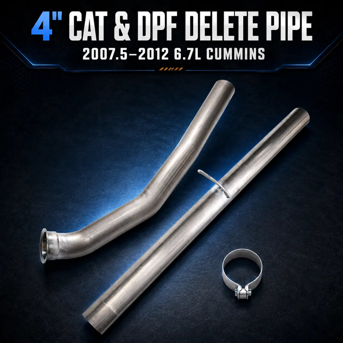 2007.5-2012 6.7L Dodge Ram Cummins 4" DPF Delete Race Pipe DieselPerf
