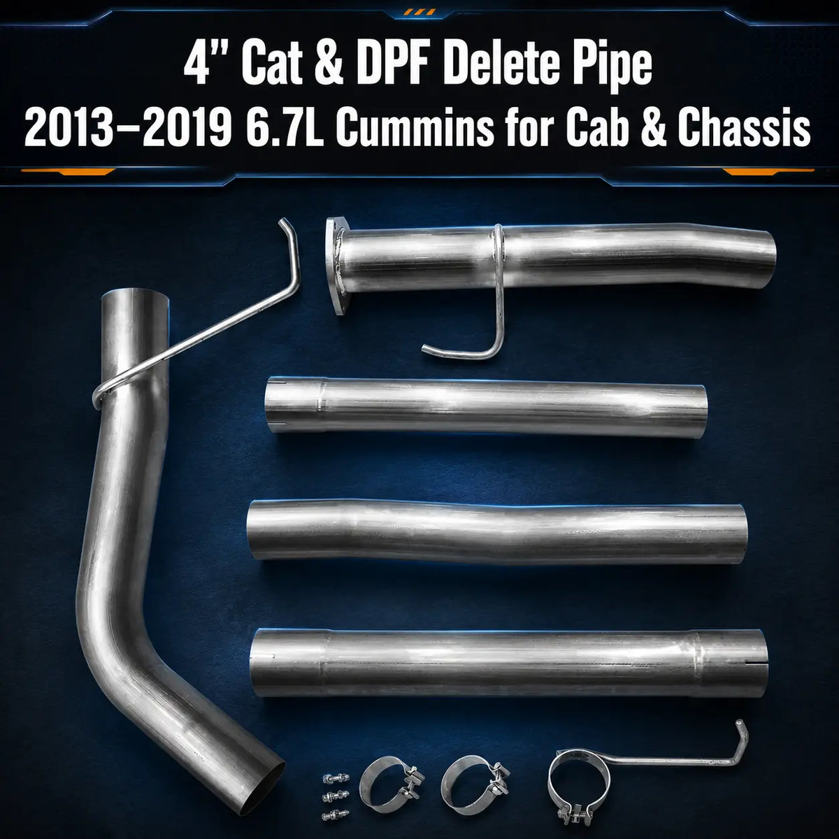 2013-2019 6.7L Dodge Ram Cummins 4" Cab & Chassis DPF Delete Pipe DieselPerf