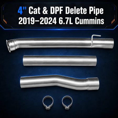 2019-2025 6.7L Dodge Ram Cummins 4" CAT&DPF Delete Pipe DieselPerf