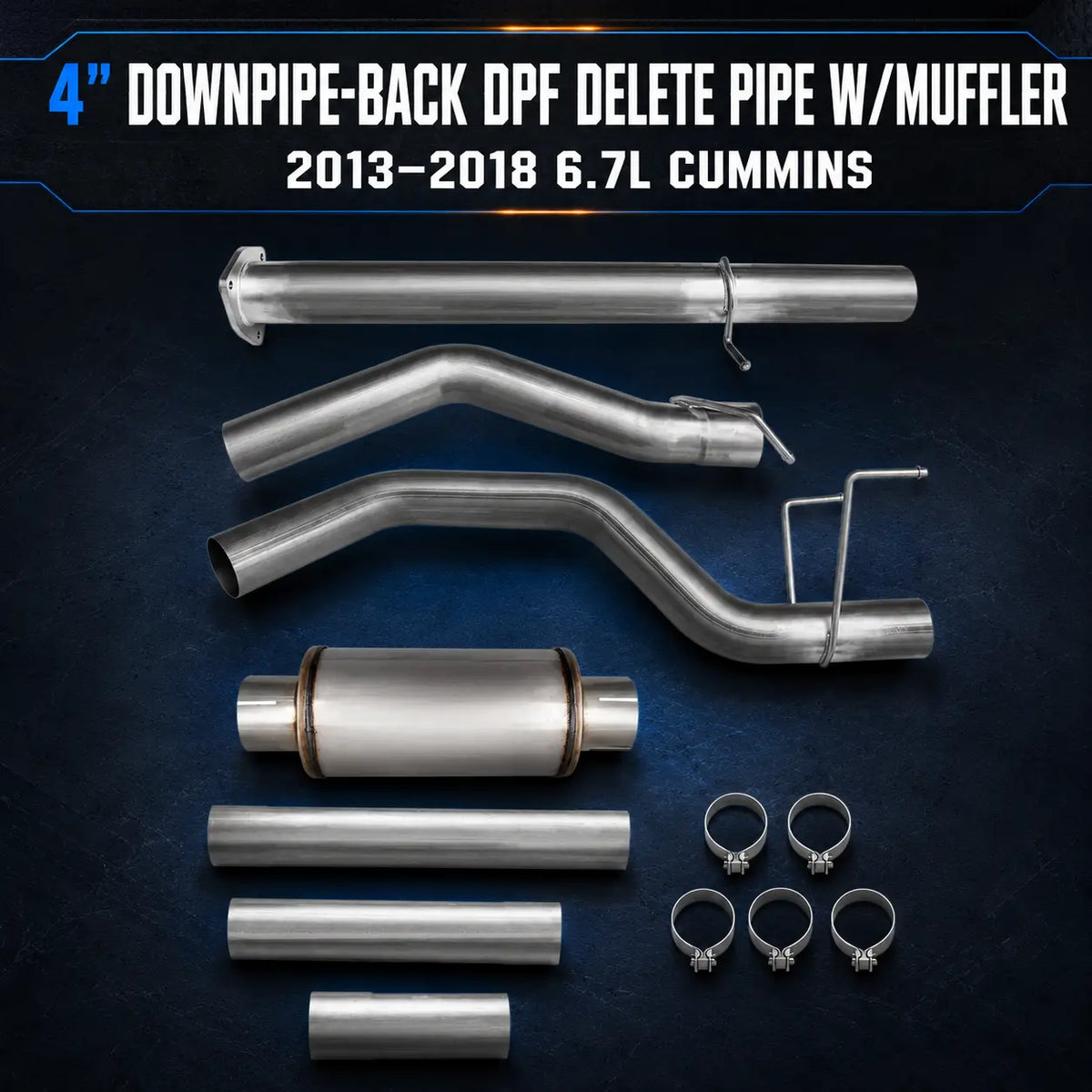 2013-2018 6.7L Dodge Ram Cummins 4" DPF Delete Race Pipe DieselPerf