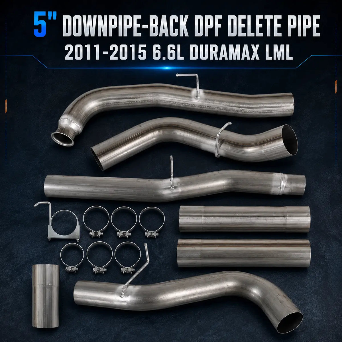 2011-2015 6.6L GM Duramax LML 4"& 5"DPF Delete Race Pipe DieselPerf