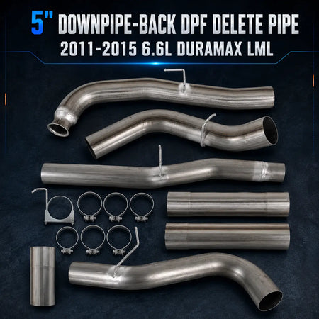 2011-2015 6.6L GM Duramax LML 4"& 5"DPF Delete Race Pipe DieselPerf