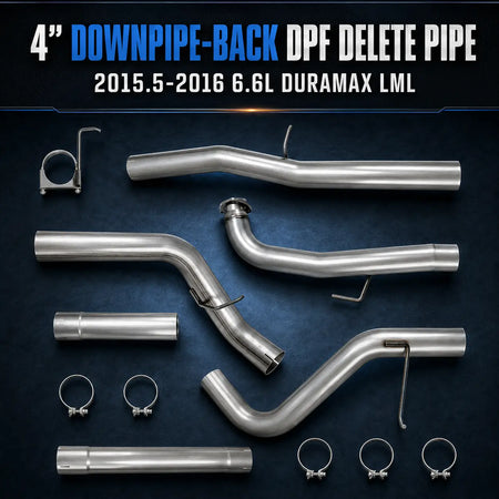 2015.5-2016 6.6L GM Duramax LML 4"& 5"DPF Delete Race Pipe DieselPerf