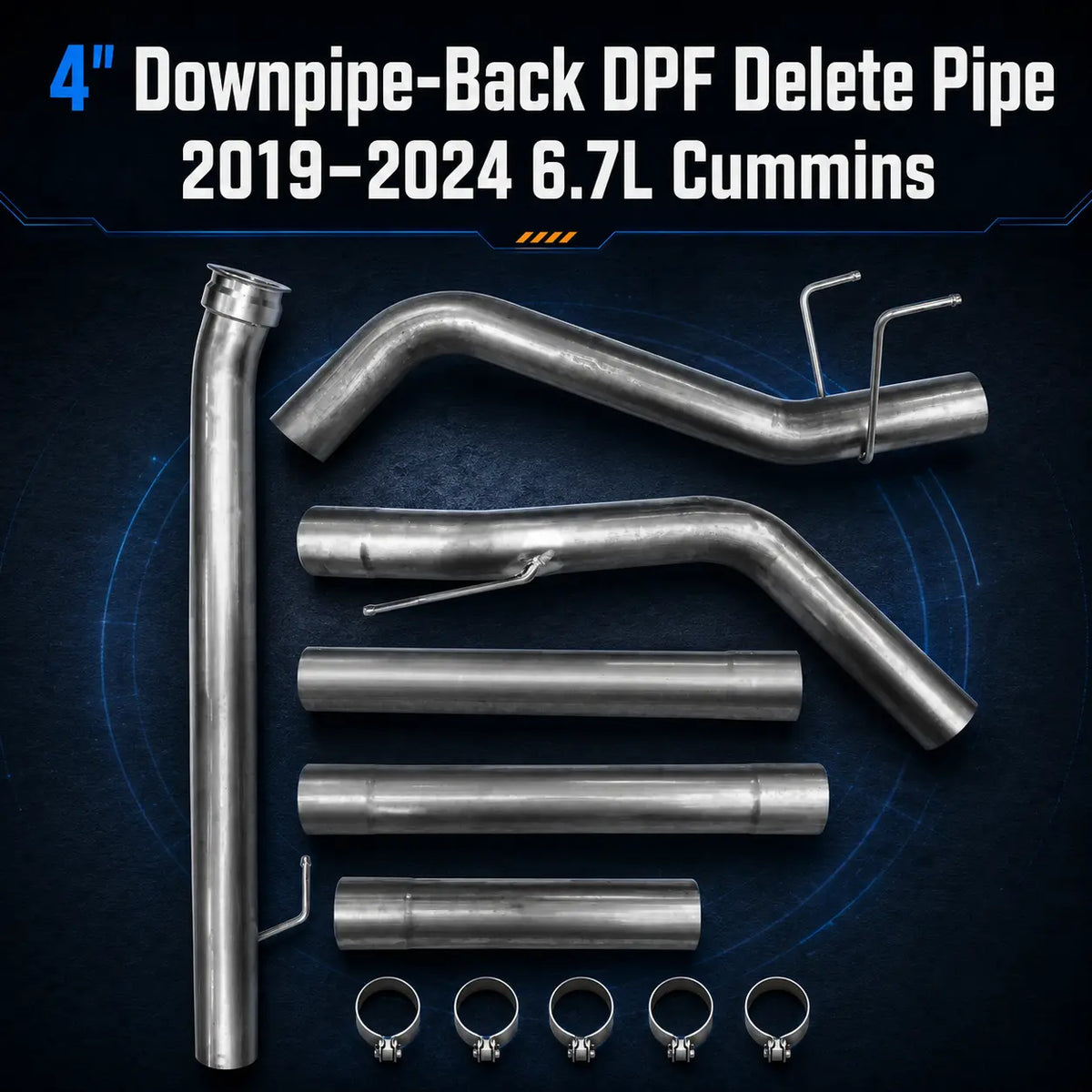 2019-2025 6.7L Dodge Ram Cummins 4"&5" DPF Delete Race Pipe DieselPerf