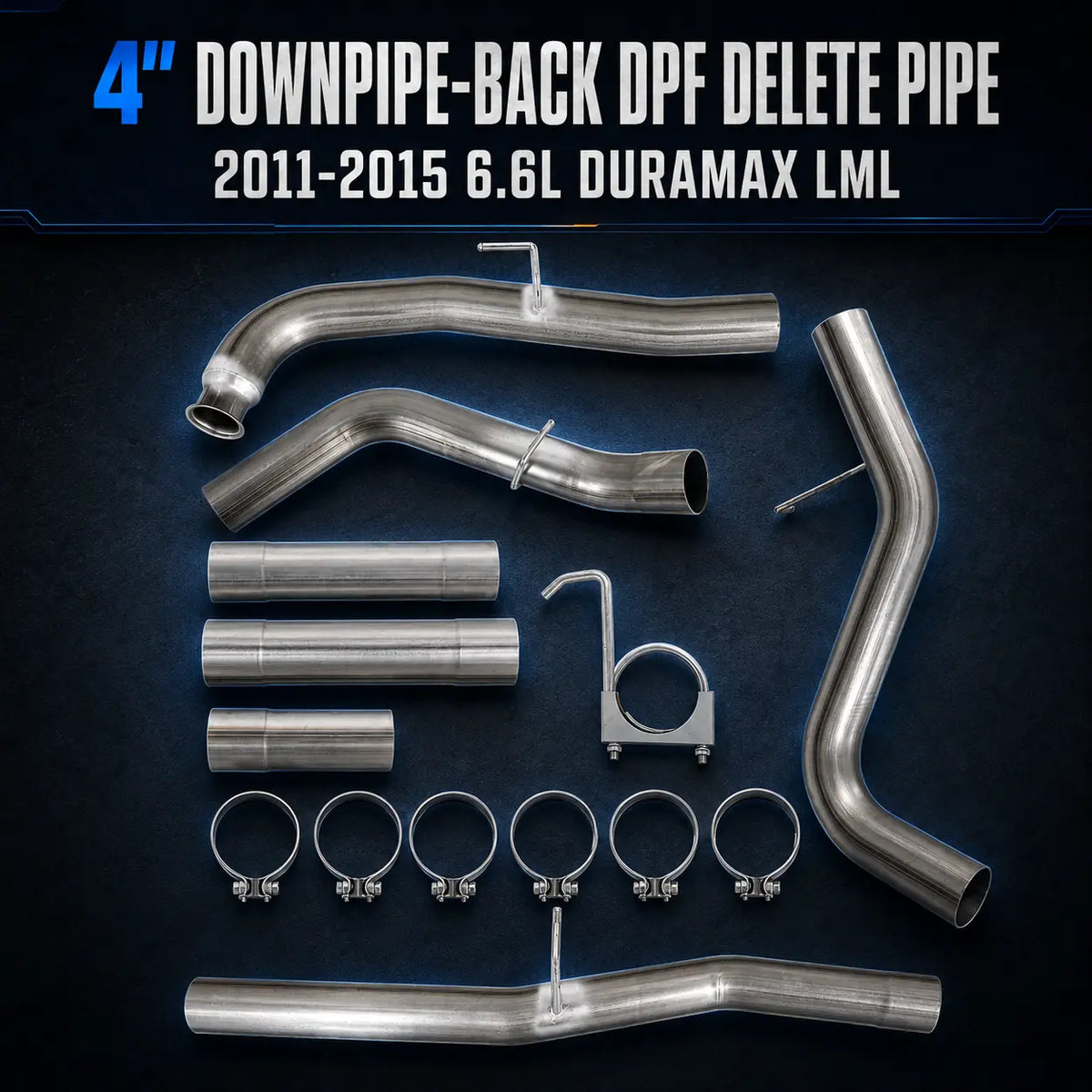 2011-2015 6.6L GM Duramax LML 4"& 5"DPF Delete Race Pipe DieselPerf
