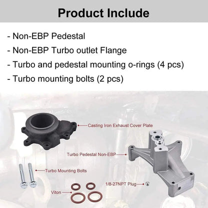 SPELAB Non-EBP Valve Kit for Ford 1999.5-2003 7.3L Powerstroke Diesel Turbo Pedestal +Bolts & Exhaust Housing